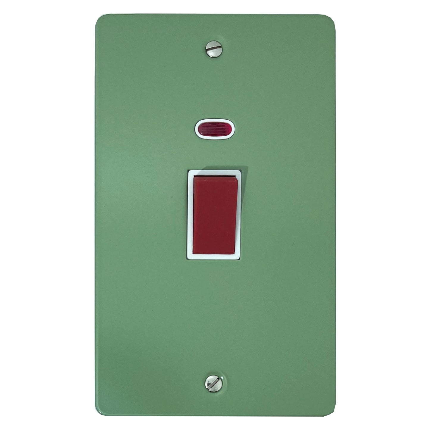Flat Sage Green 45 Amp Vertical Cooker Switch (White Switch)