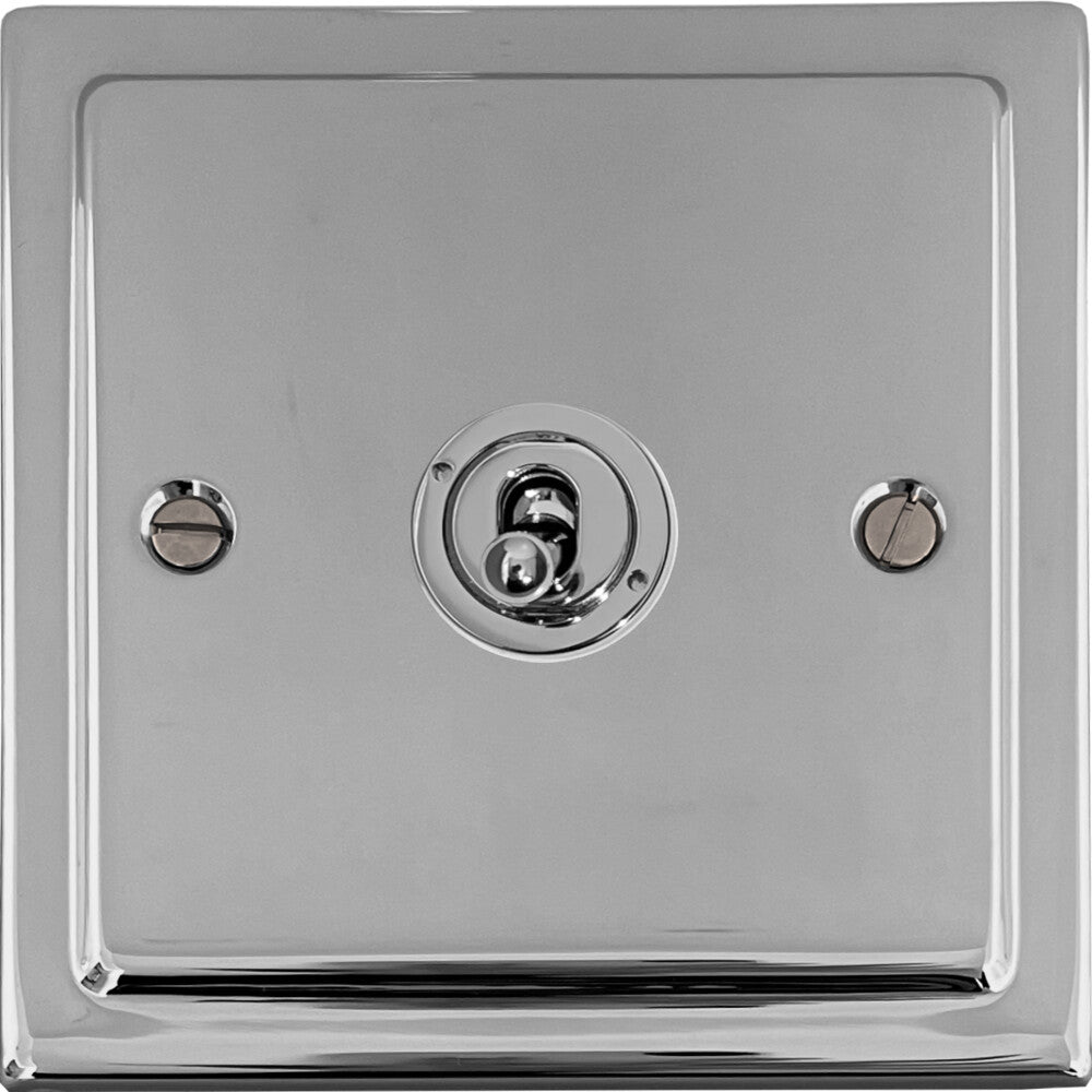 Victorian Polished Chrome 1 Gang Toggle Switch