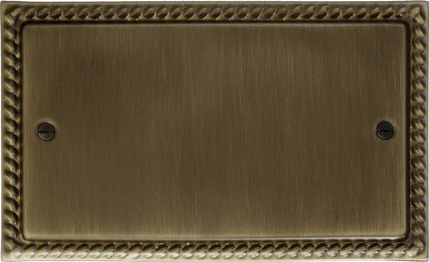 Georgian Antique Brass 2 Gang Blank
