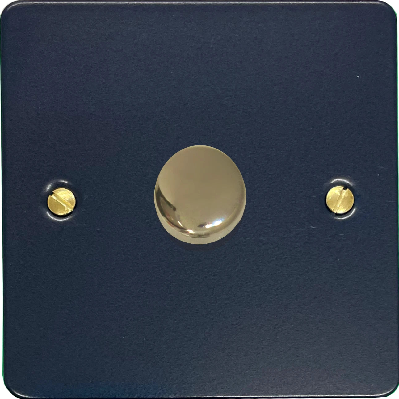 Flat Blue 1 Gang LED Dimmer (Polished Brass Cap)