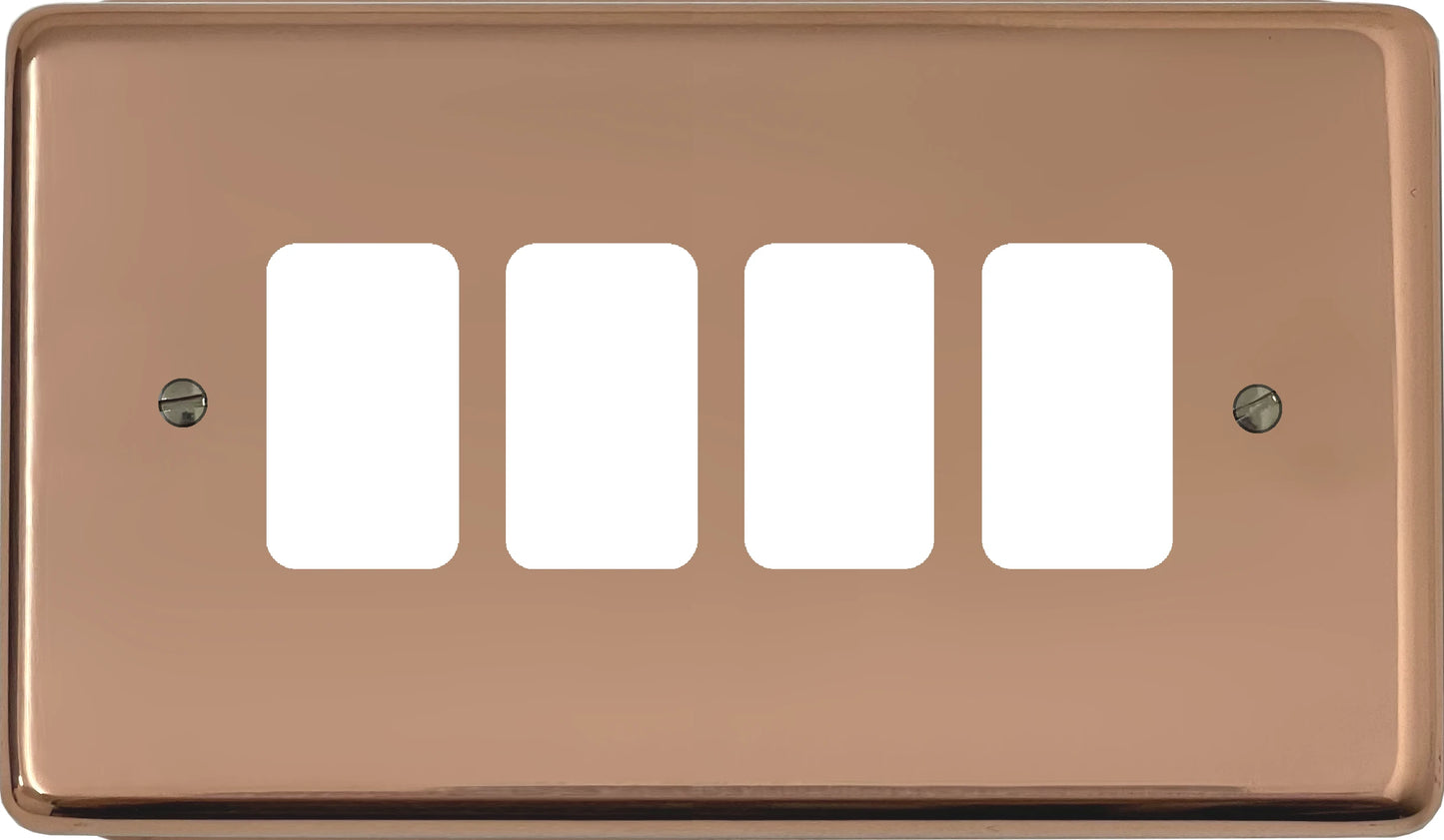 Contour Bright Copper 4 Gang Grid Plate