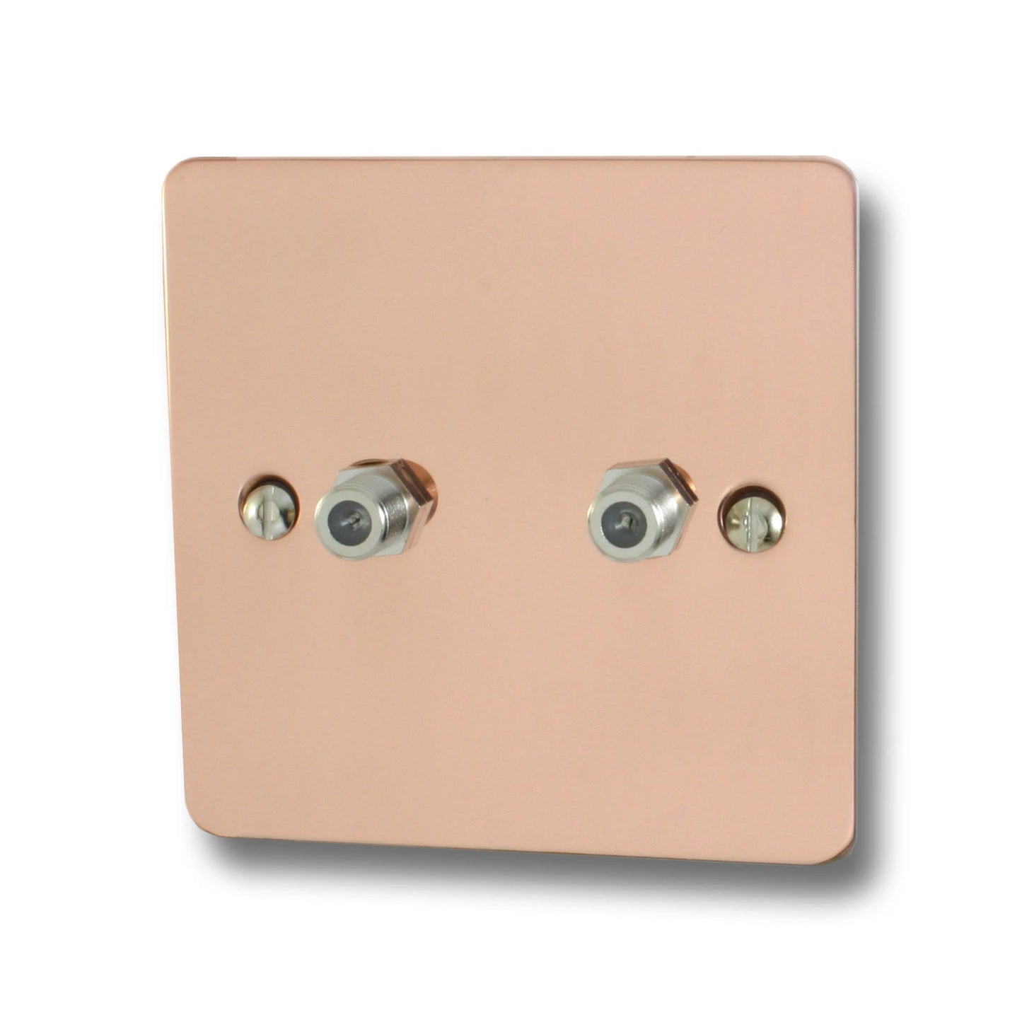 Flat Bright Copper 2 Gang Satellite Point