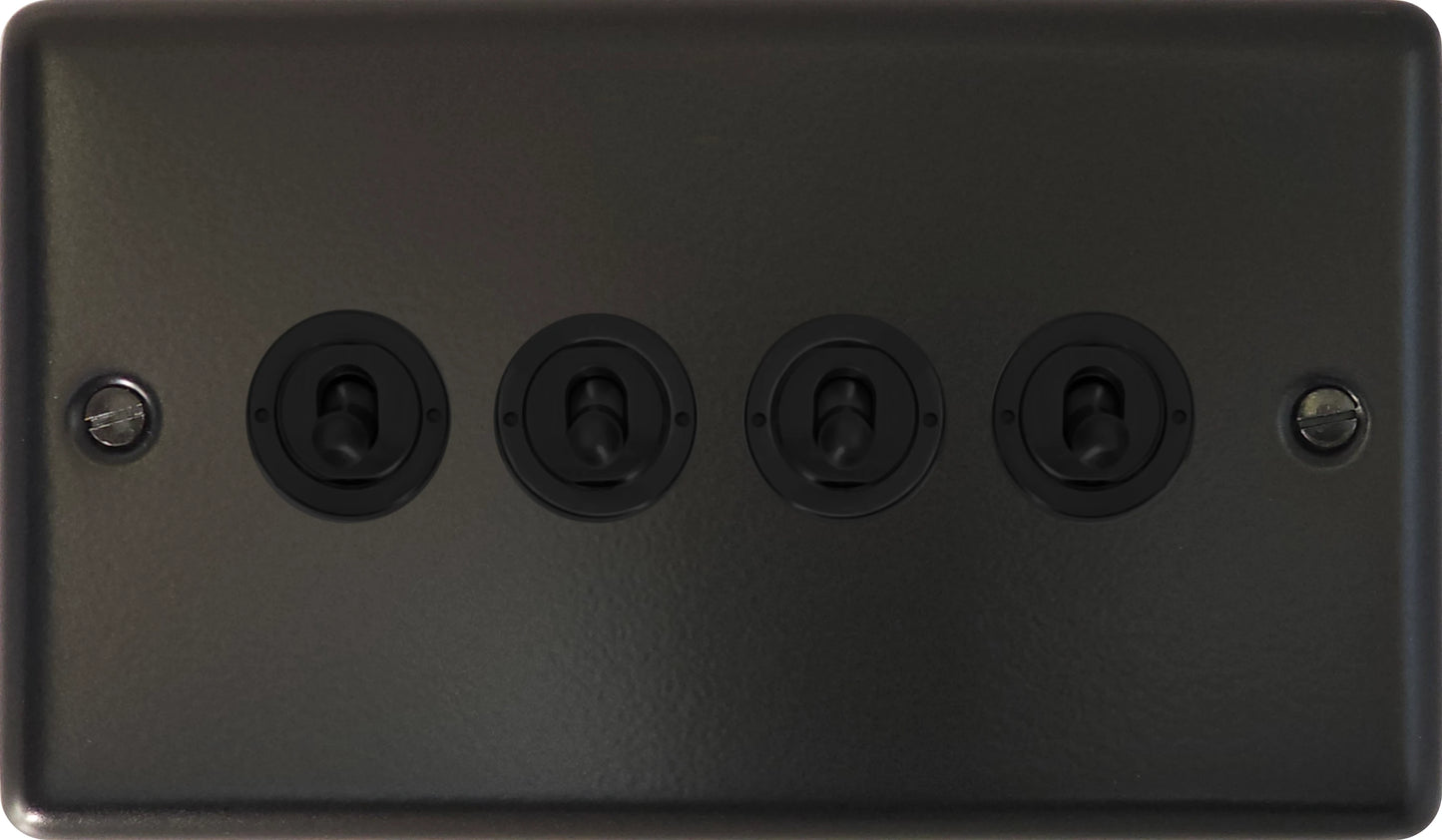 Contour Flat Black 4 Gang Toggle (Black Toggles)