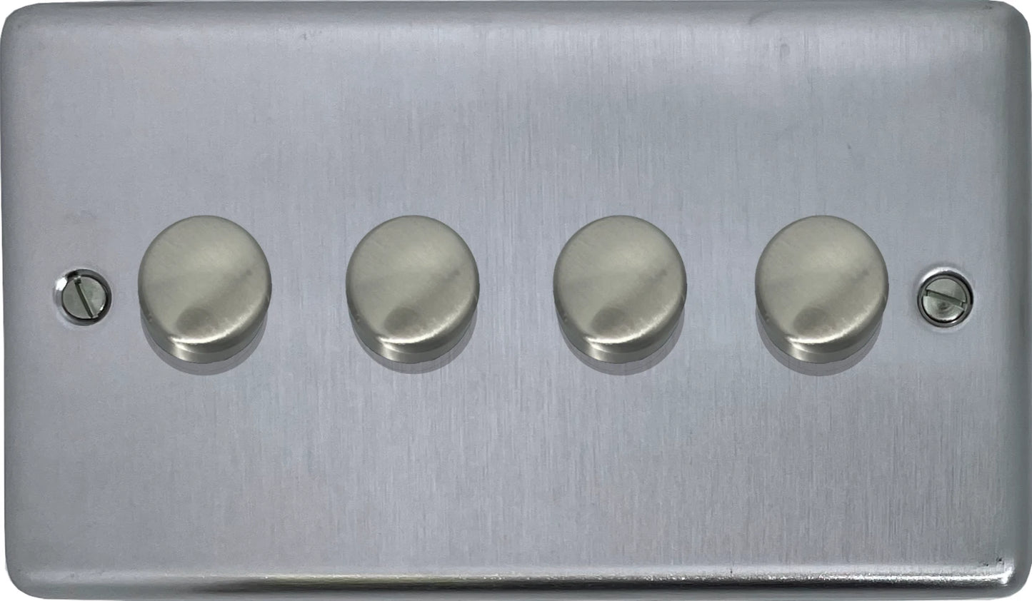 Contour Satin Chrome 4 Gang LED Dimmer