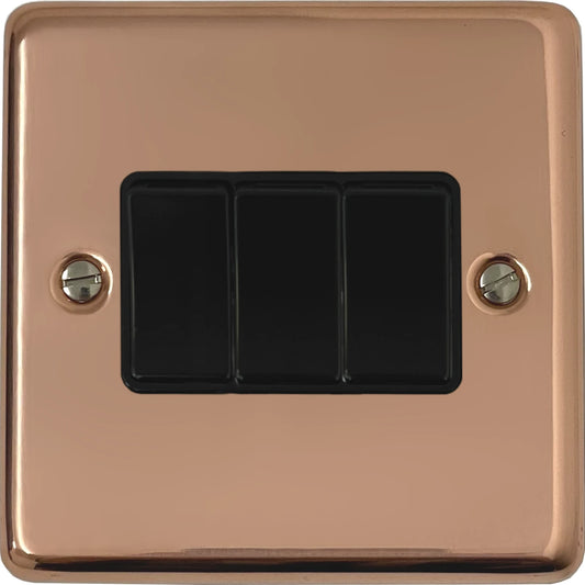 Contour Bright Copper 3 Gang Switch