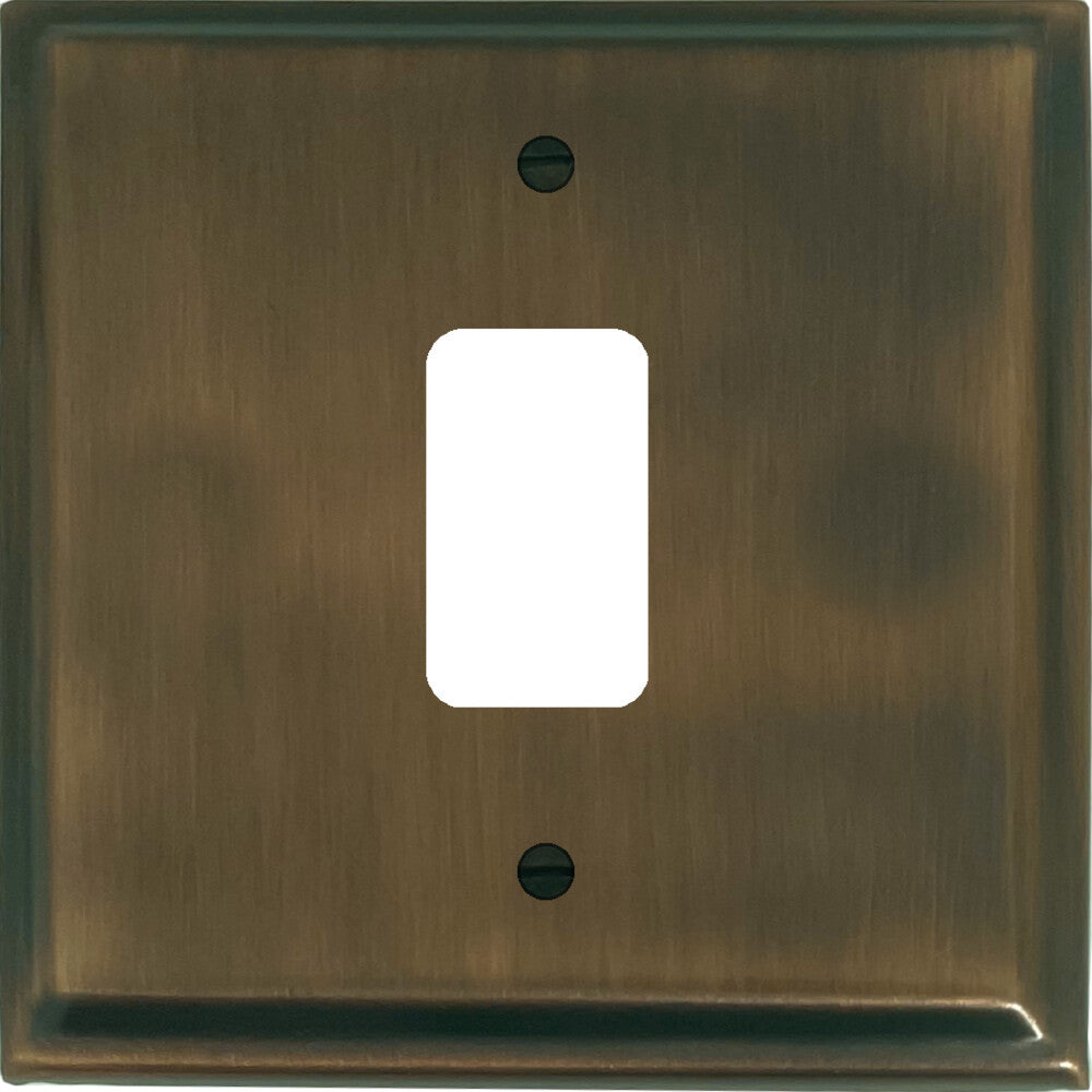 Deco Antique Brass 1 Gang Grid Plate