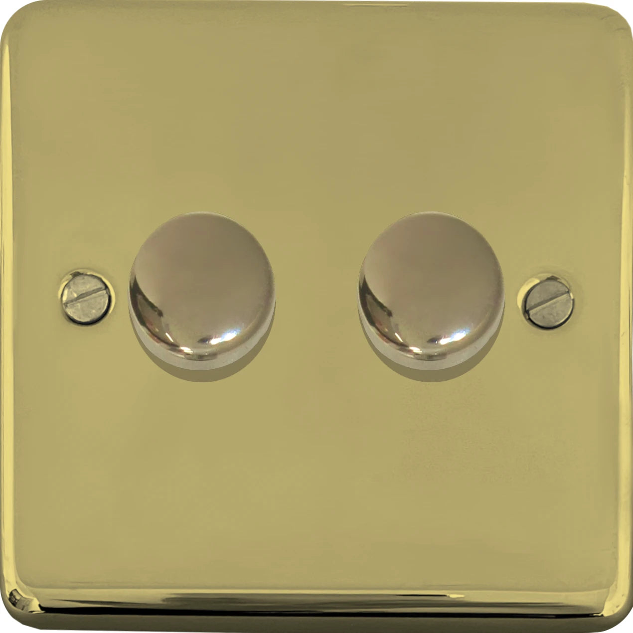 Contour Polished Brass 2 Gang LED Dimmer