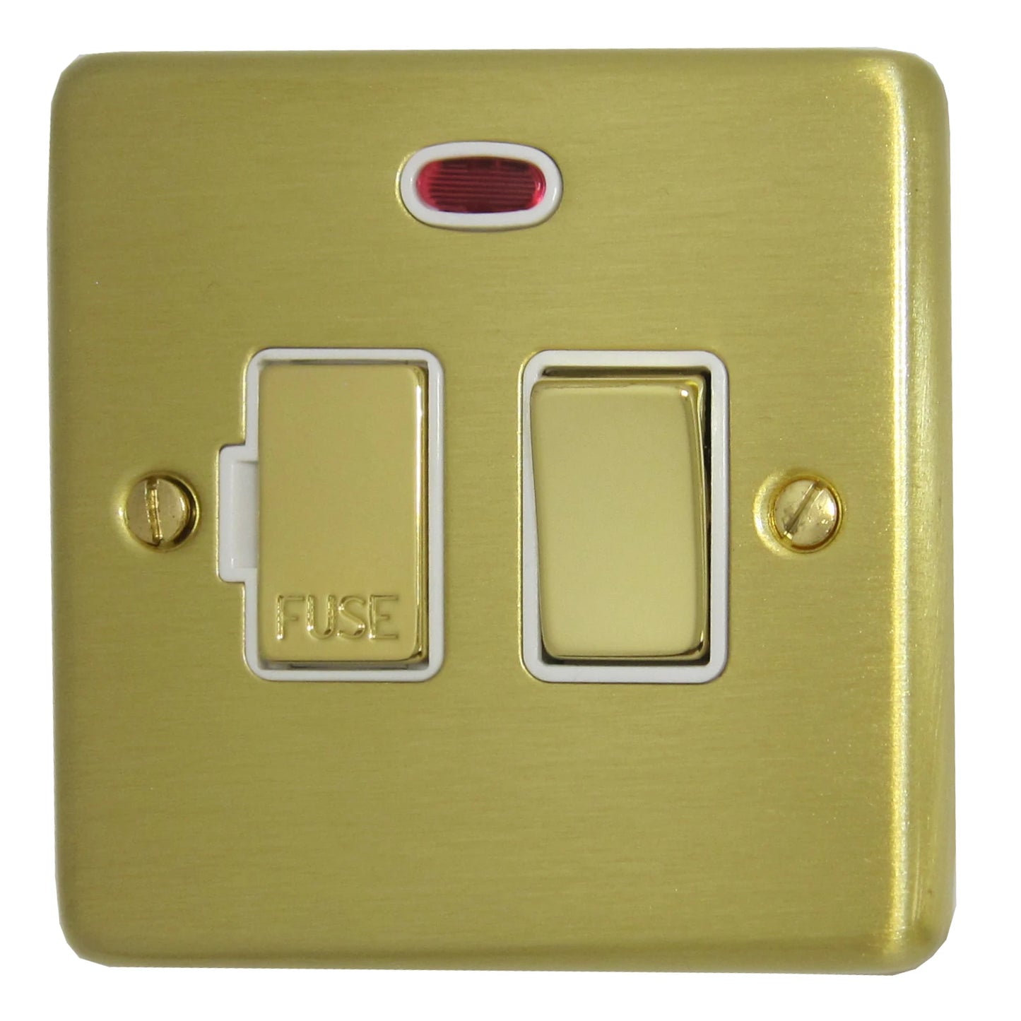 Contour Satin Brass Switch Fused Spur & Neon