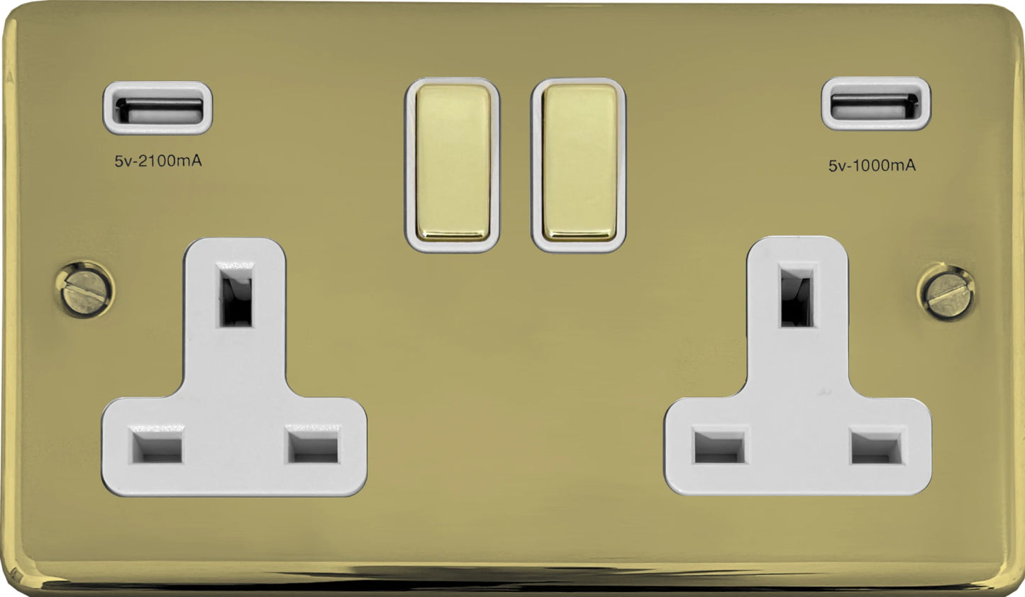 Contour Polished Brass 2 Gang Usb Socket