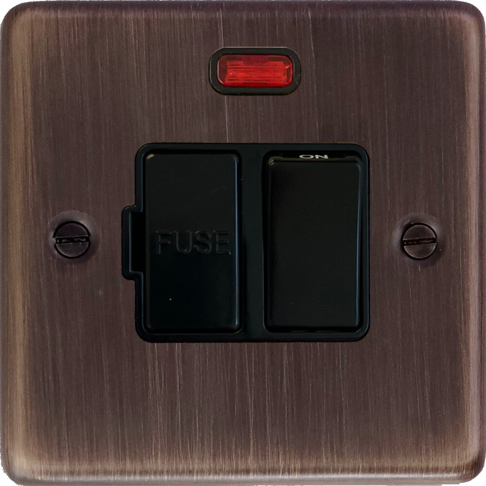 Contour Antique Copper Switched Fuse Spur with Neon (Black Switch)