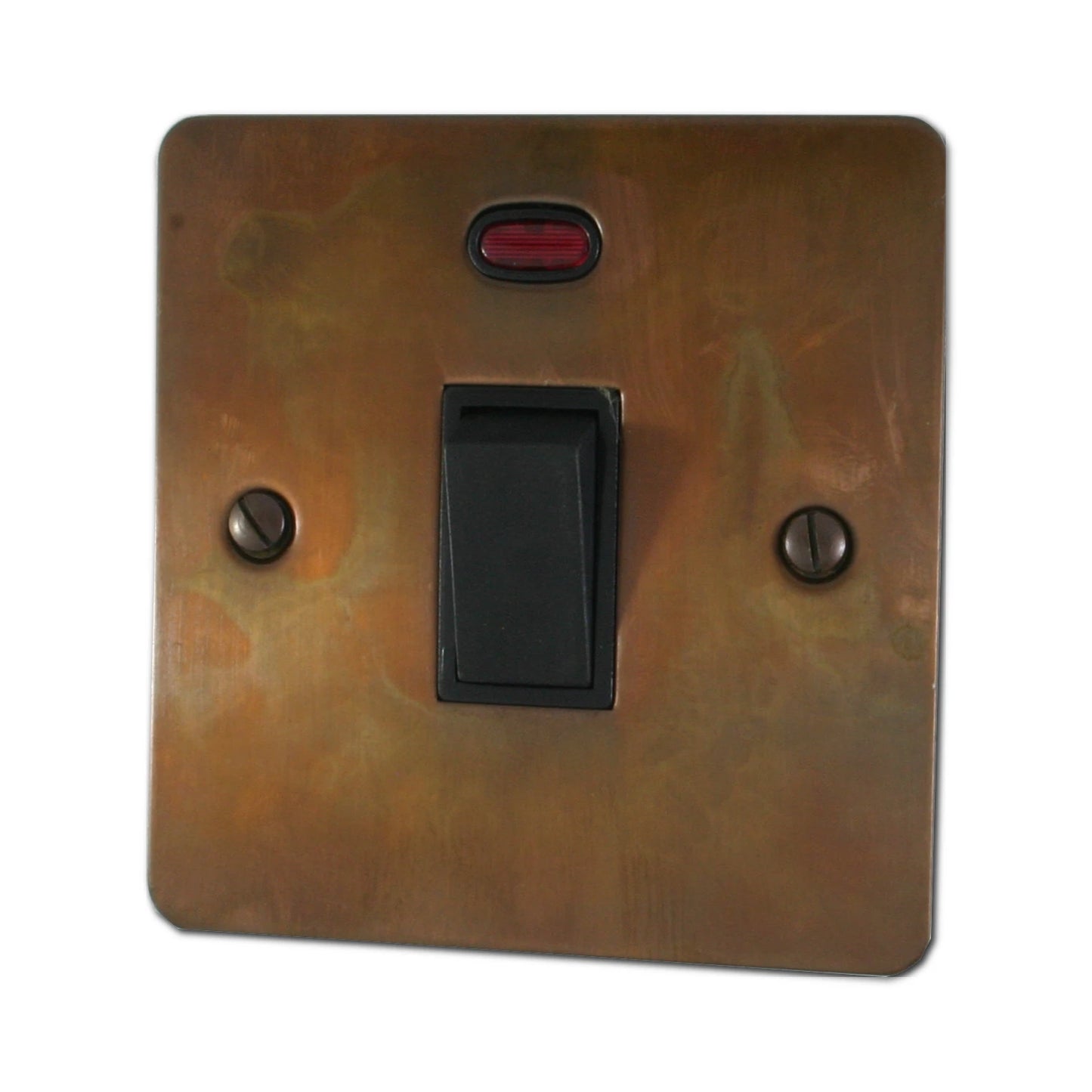 Flat Tarnished Copper 20A Dp Switch + Neon