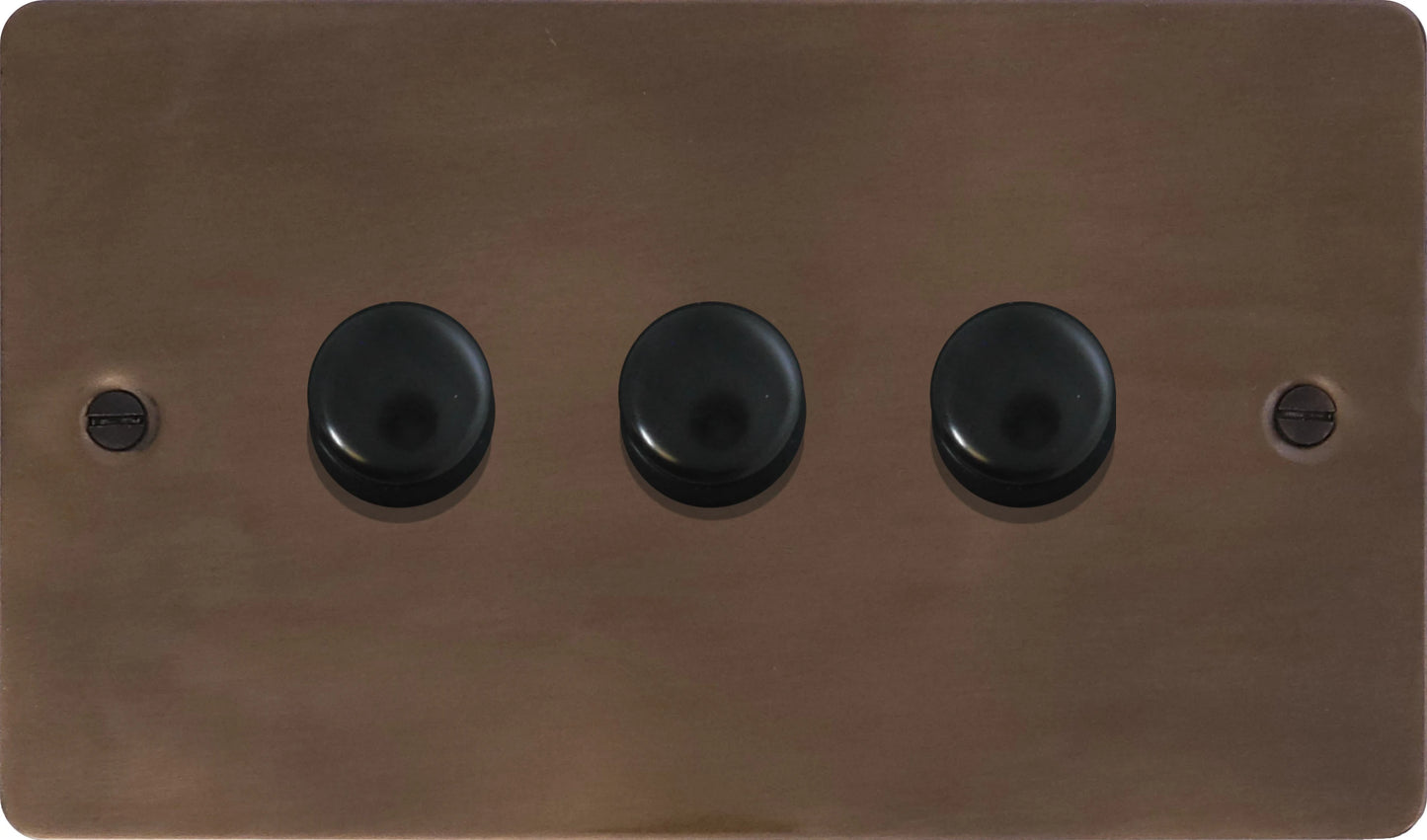 Flat Medium Bronze 3 Gang LED Dimmer