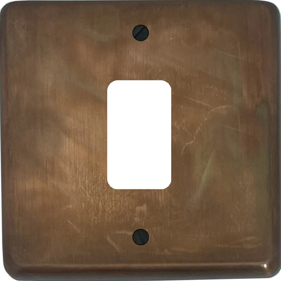 Contour Tarnished Copper 1 Gang Grid Plate