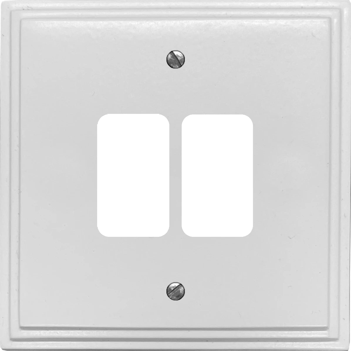 Victorian Flat White 2 Gang Grid Plate