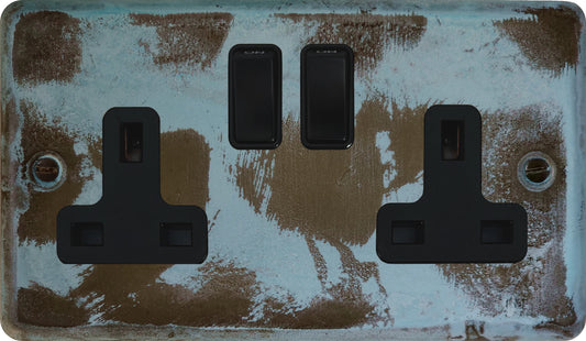 Contour Verdigris 2 Gang Socket