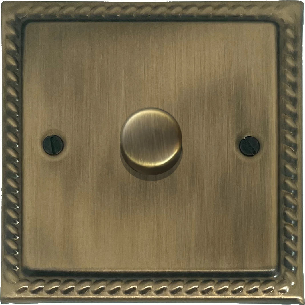 Georgian Light Antique Brass 1 Gang LED Dimmer