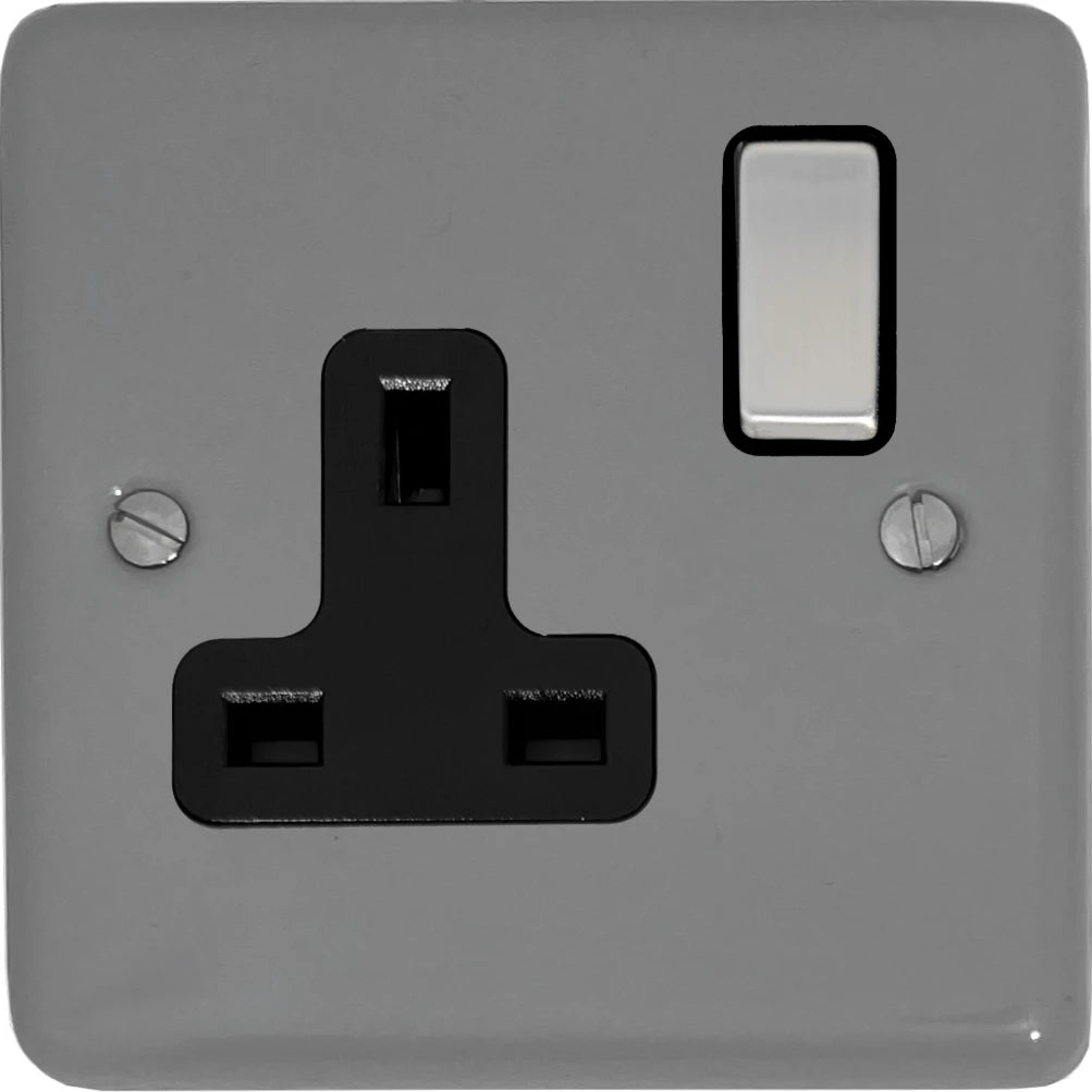 Contour Light Grey 1 Gang Switched Socket