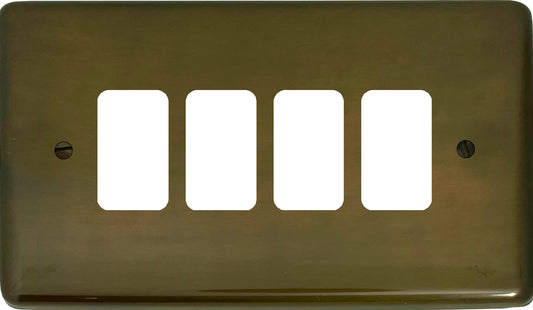 Contour Medium Bronze 4 Gang Grid Plate