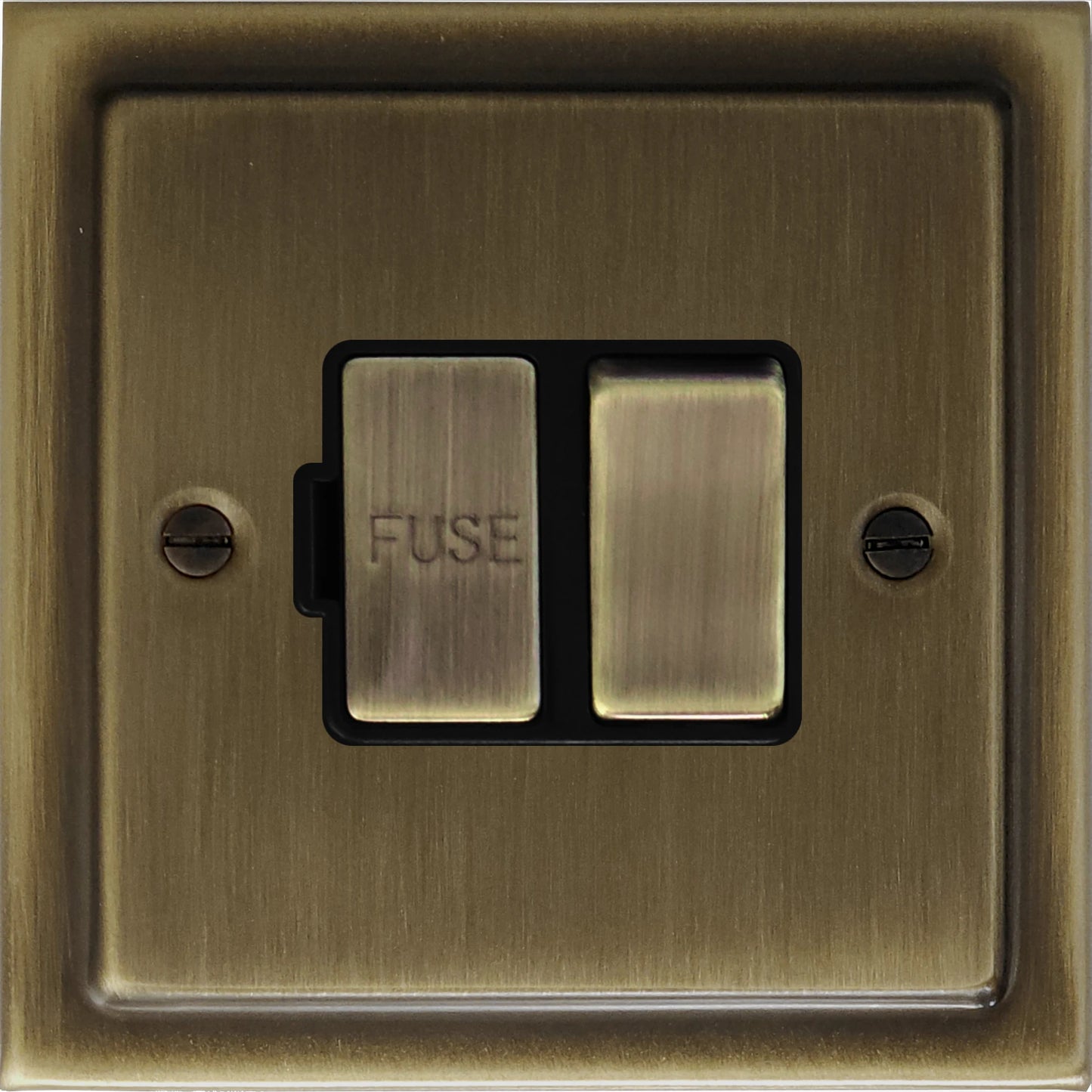 Victorian Antique Brass Switched Fused Spur (Brass Switch)