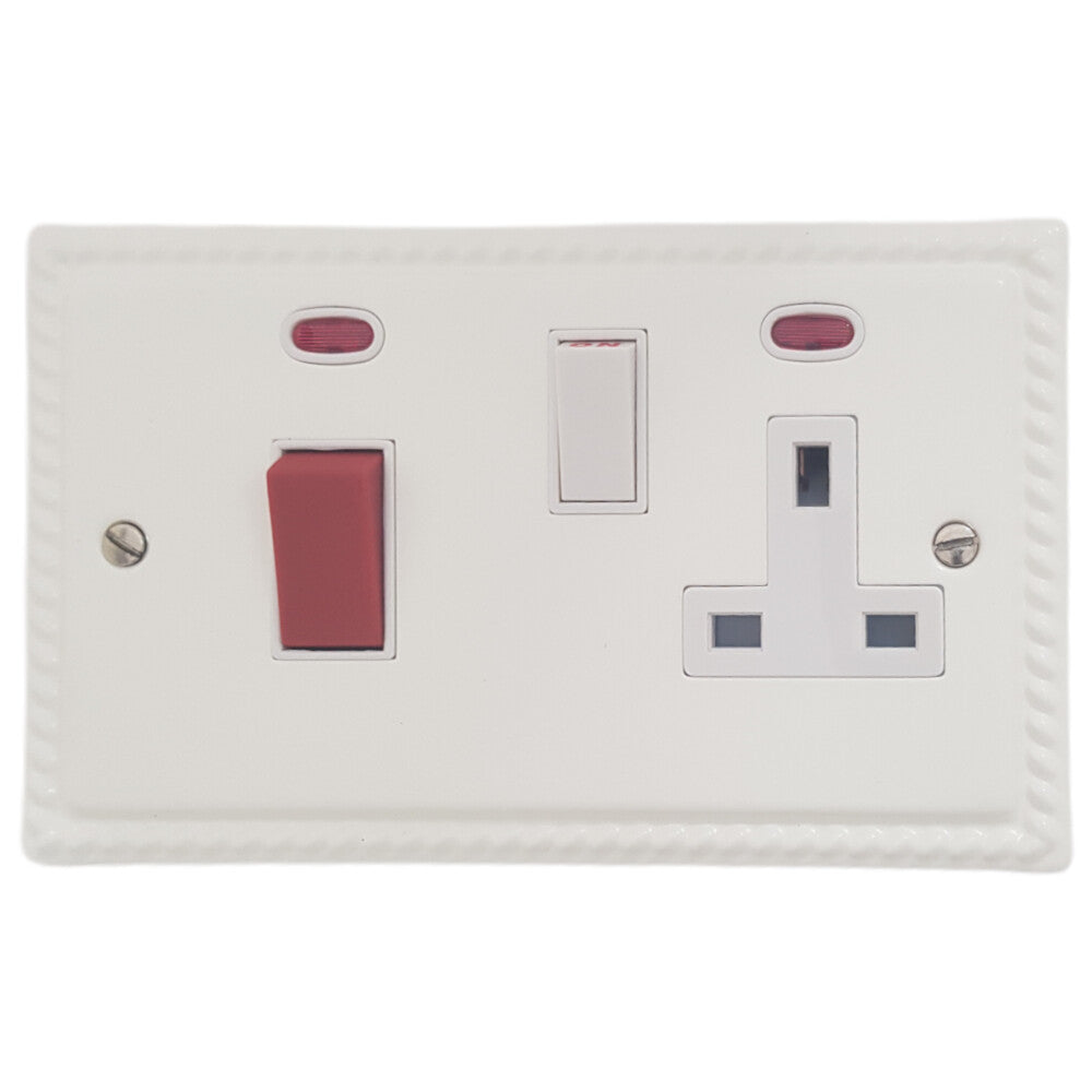 Georgian Flat White Cooker Socket