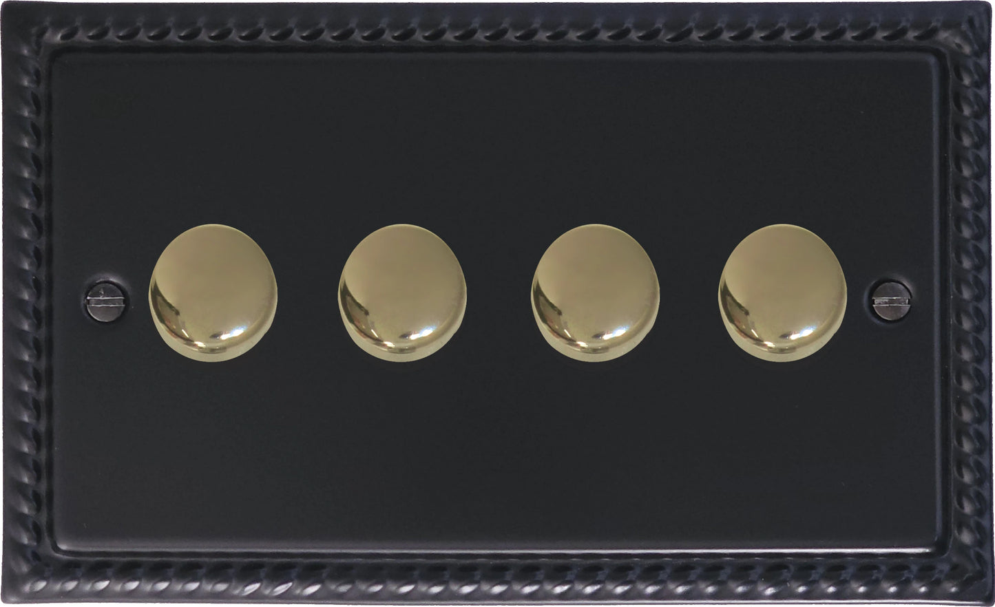 Georgian Flat Black 4 Gang LED Dimmer
