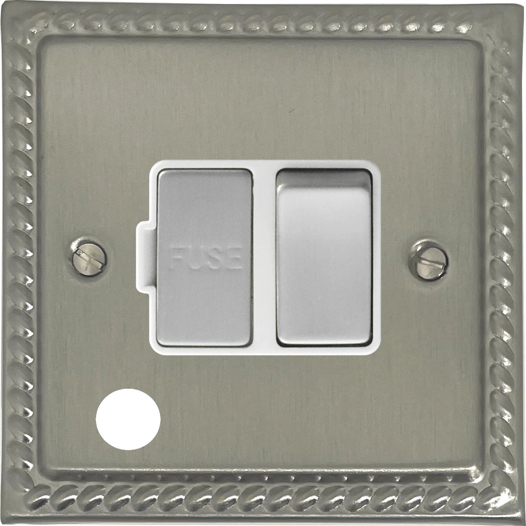 Georgian Satin Nickel Switch Fused Spur & Flex Outlet