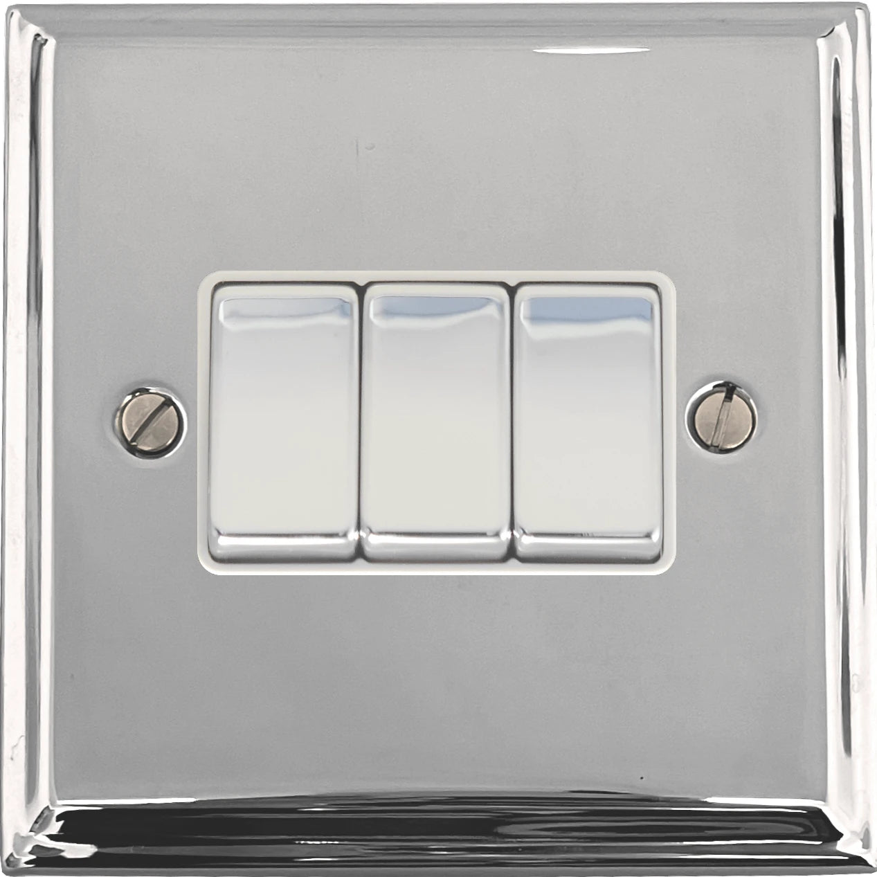 Deco Polished Chrome 3 Gang Switch