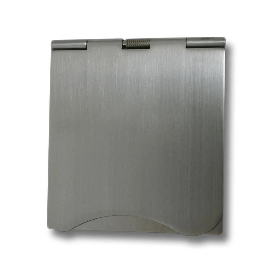 1 Gang 2 Module Brushed steel Euro Floor Socket