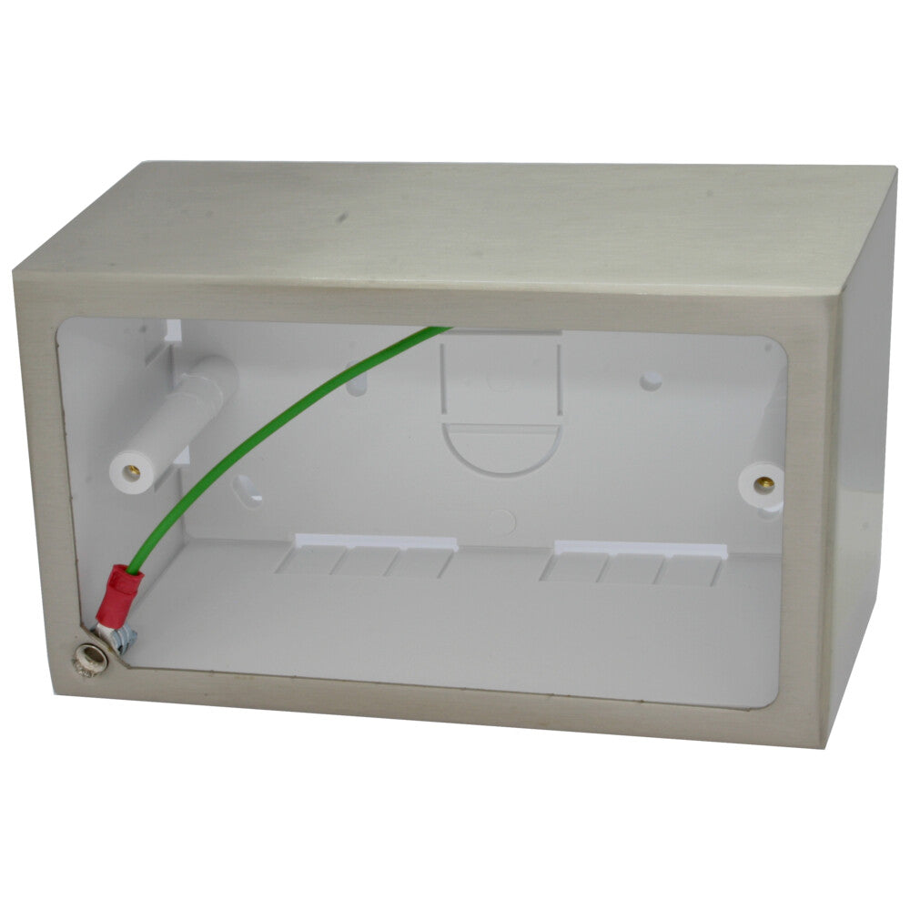 Double 44mm Brushed Steel Pattress Box
