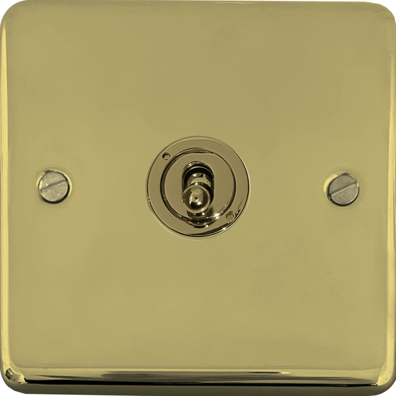 Contour Polished Brass 1 Gang Toggle Switch