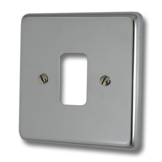 Contour Polished Chrome 1 Gang Grid Plate