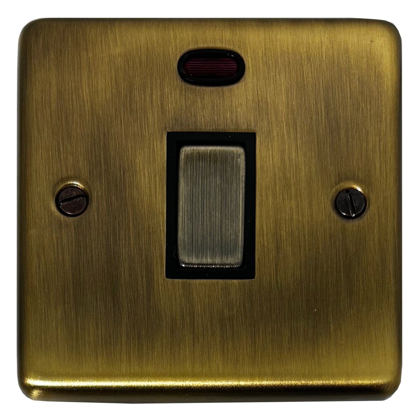 Contour Light Antique Brass 20 Amp Switch & Neon