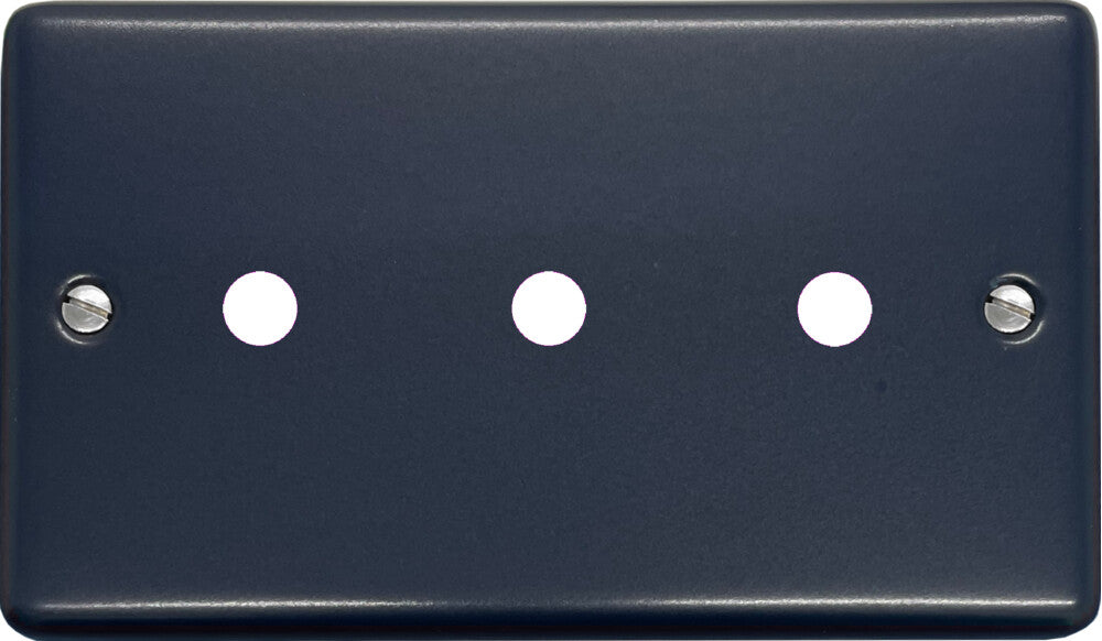 Contour Blue 3 Gang Grid Toggle Plate