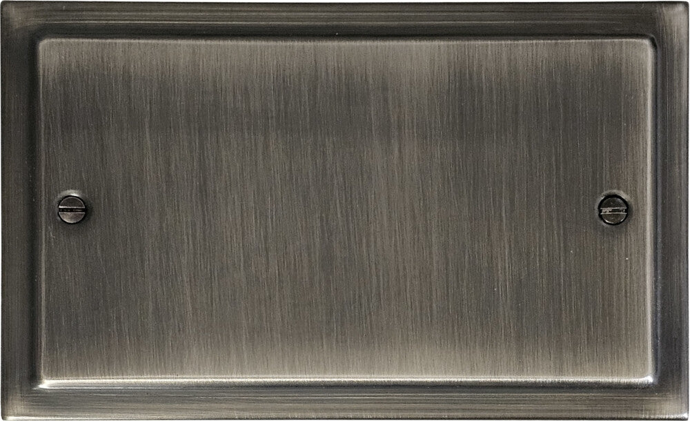 Victorian Antique Nickel 2 Gang Blank Plate