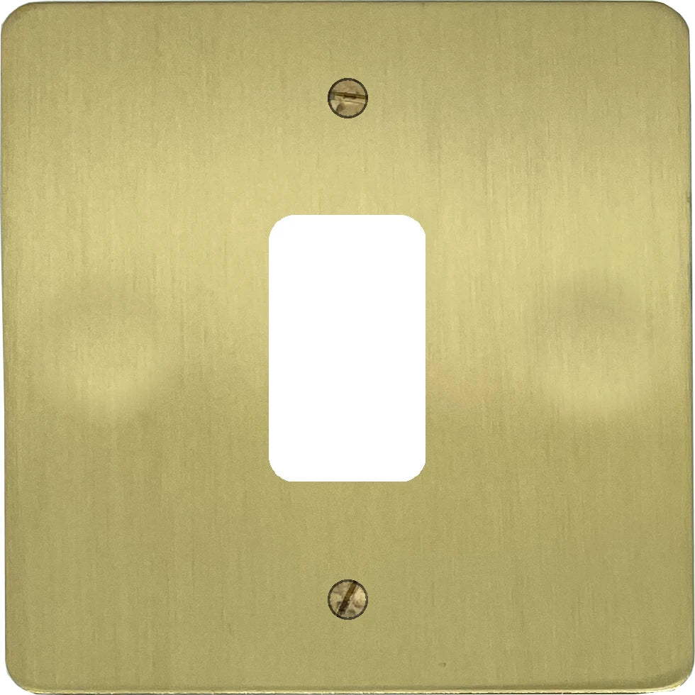 Flat Satin Brass 1 Gang Grid Plate