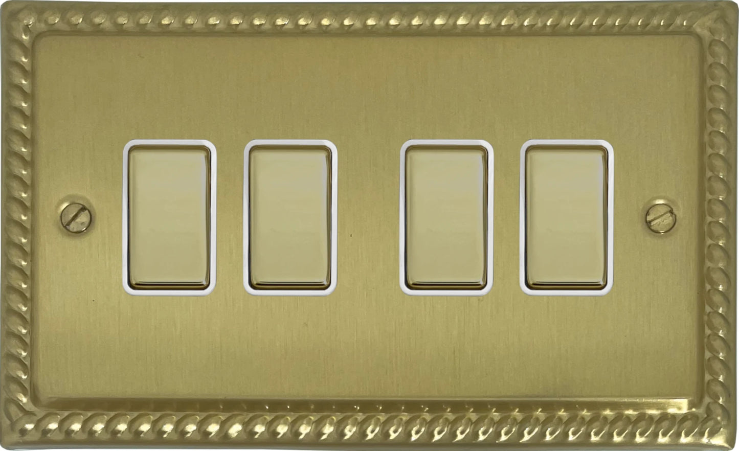 Monarch Satin Brass 4 Gang Switch