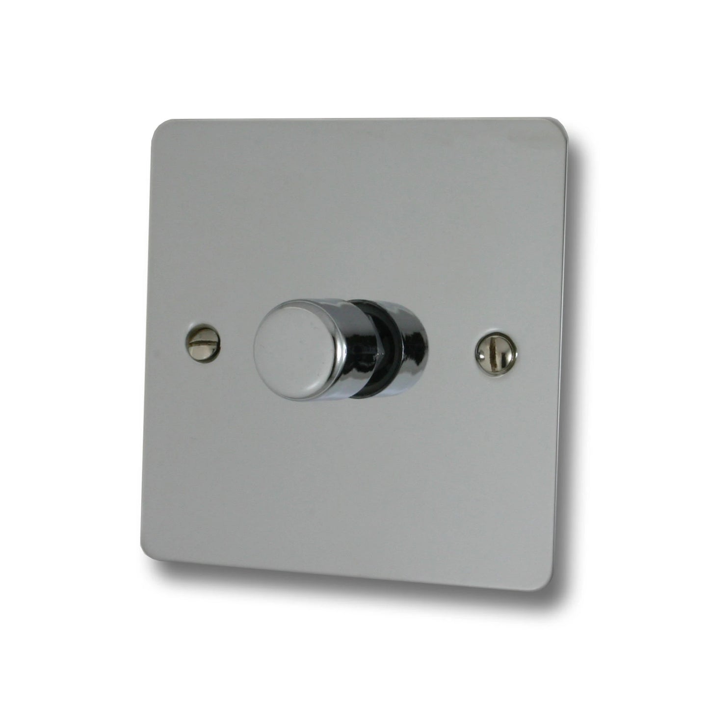 Flat Polished Chrome 1 Gang Dimmer LED