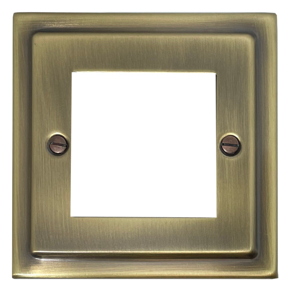 Victorian Light Antique Brass 1 Gang 2 Mod Plate & Frame