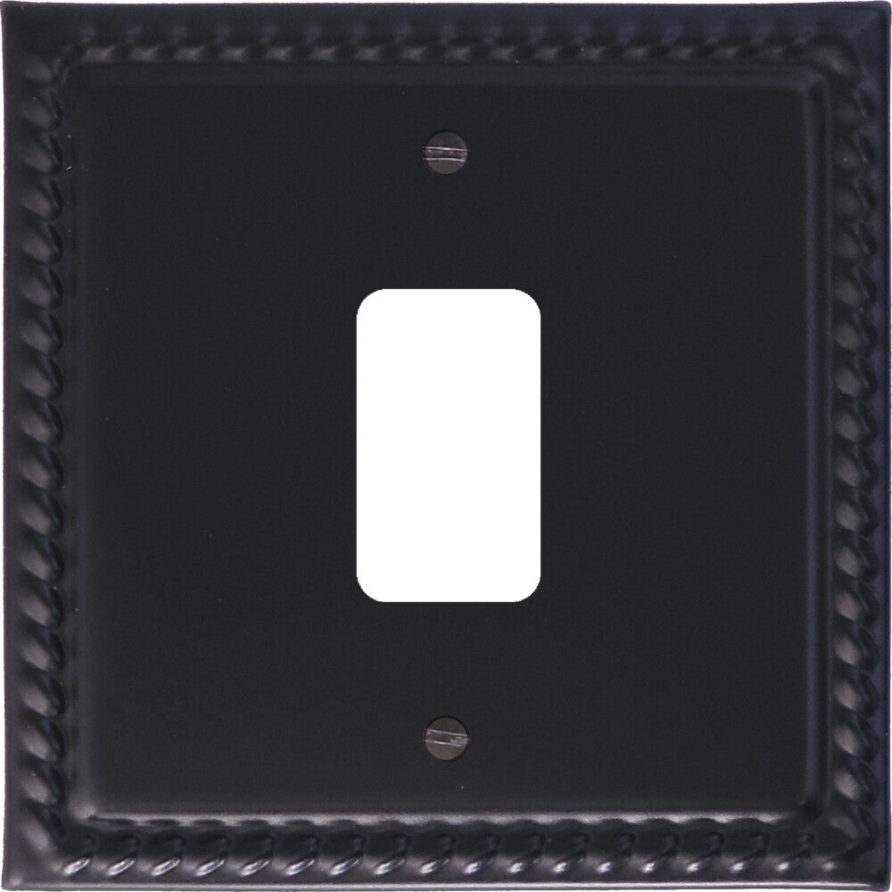 Georgian Flat Black 1 Gang 2 Way Grid Plate