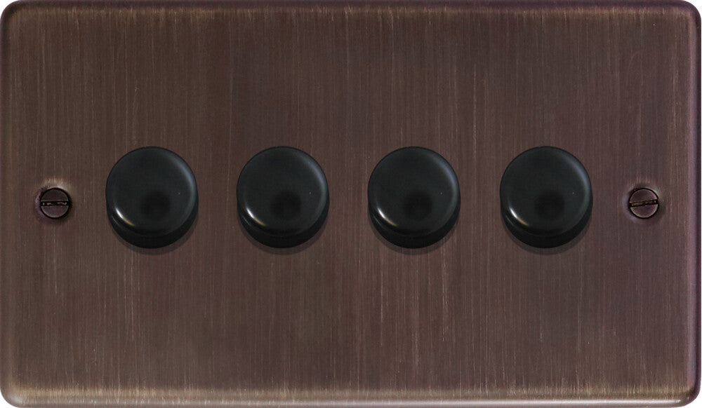 Contour Antique Copper 4 Gang 120W LED Dimmer