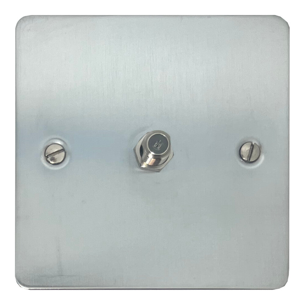 Flat Satin Chrome 1 Gang Sat Point