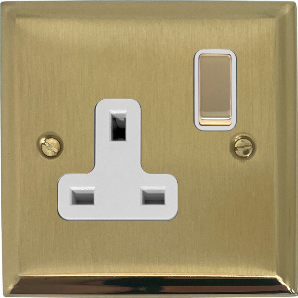 Deco Satin Brass 1 Gang Socket