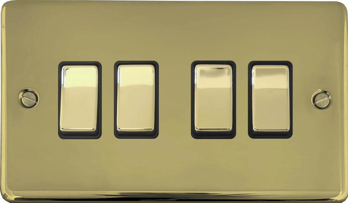 Contour Polished Brass 4 Gang 2 Way Switch