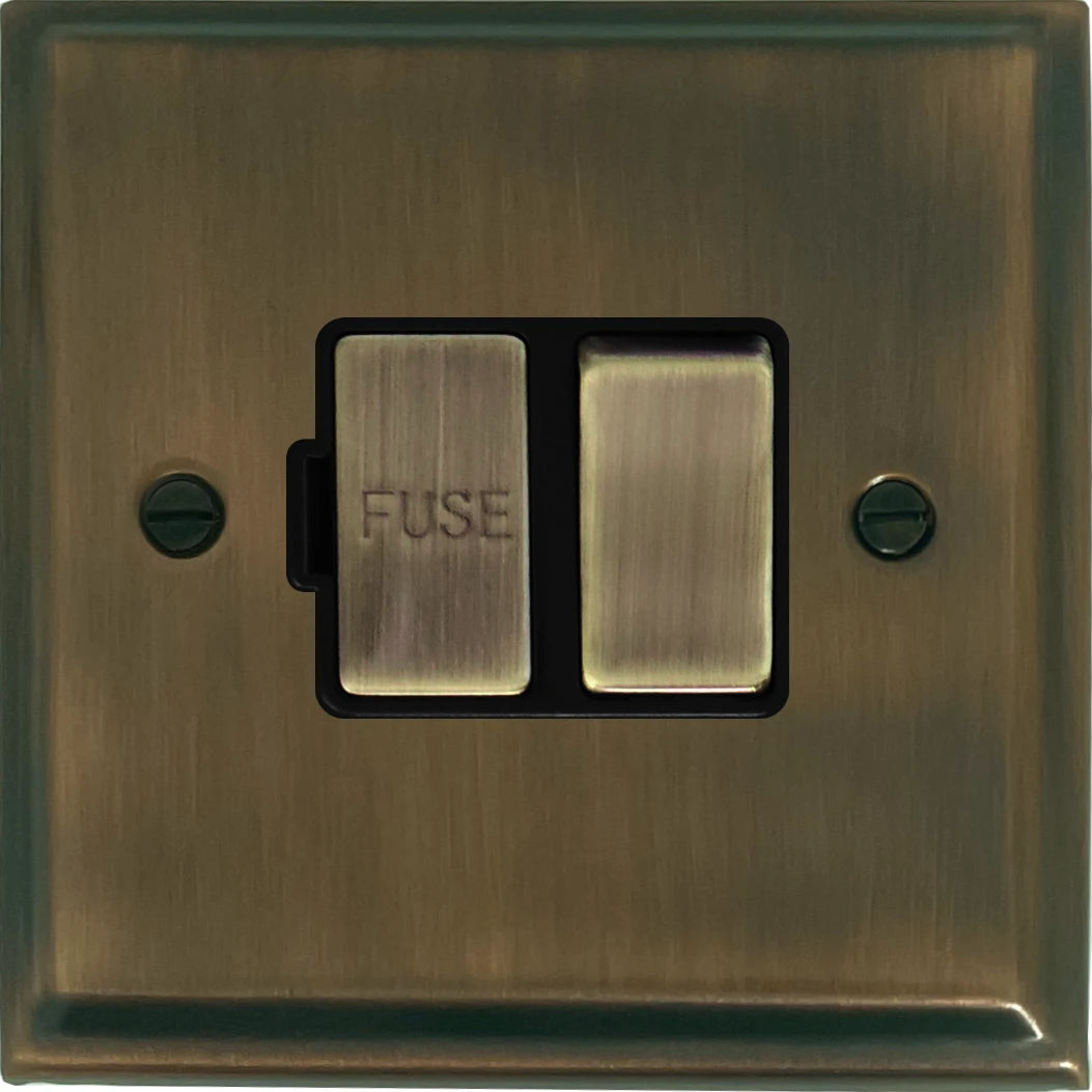 Deco Antique Brass Switch Fused Spur (Brass Switch)