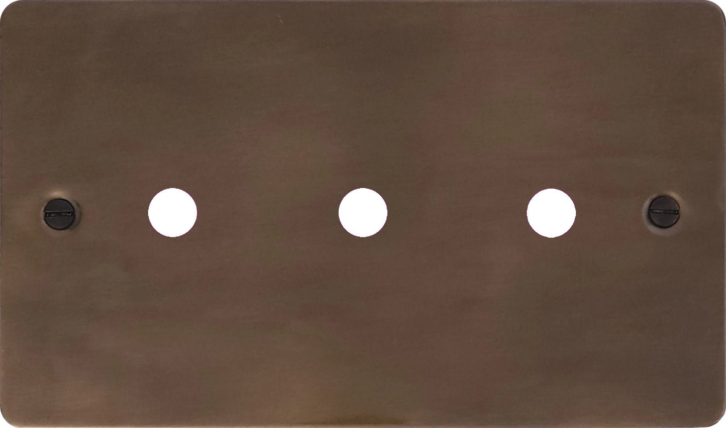 Flat Medium Bronze 3 Gang Grid Toggle Plate