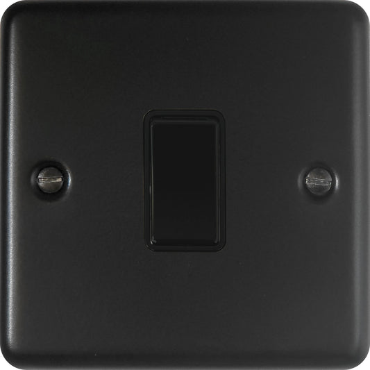 Contour Flat Black 1 Gang Switch (Black Switch)