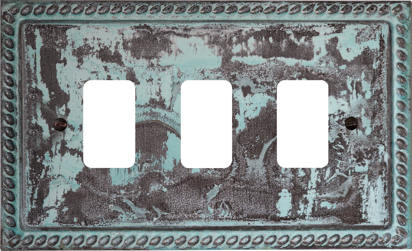 Georgian Verdigris 3 Gang Grid Plate