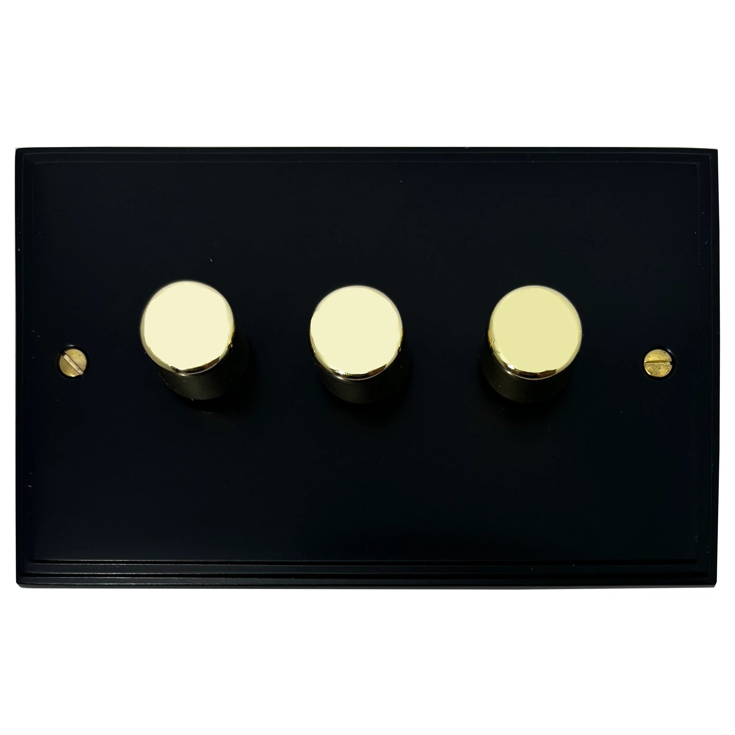 Victorian Flat Black 3 Gang LED Dimmer