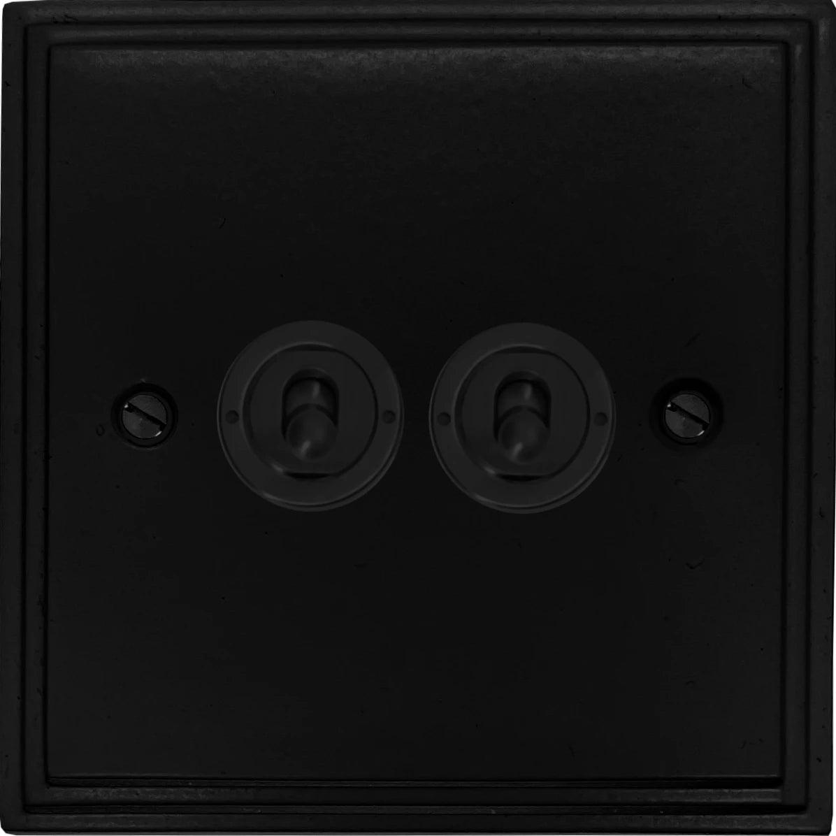 Victorian Flat Black 2 Gang Toggle (Flat Black Toggle)
