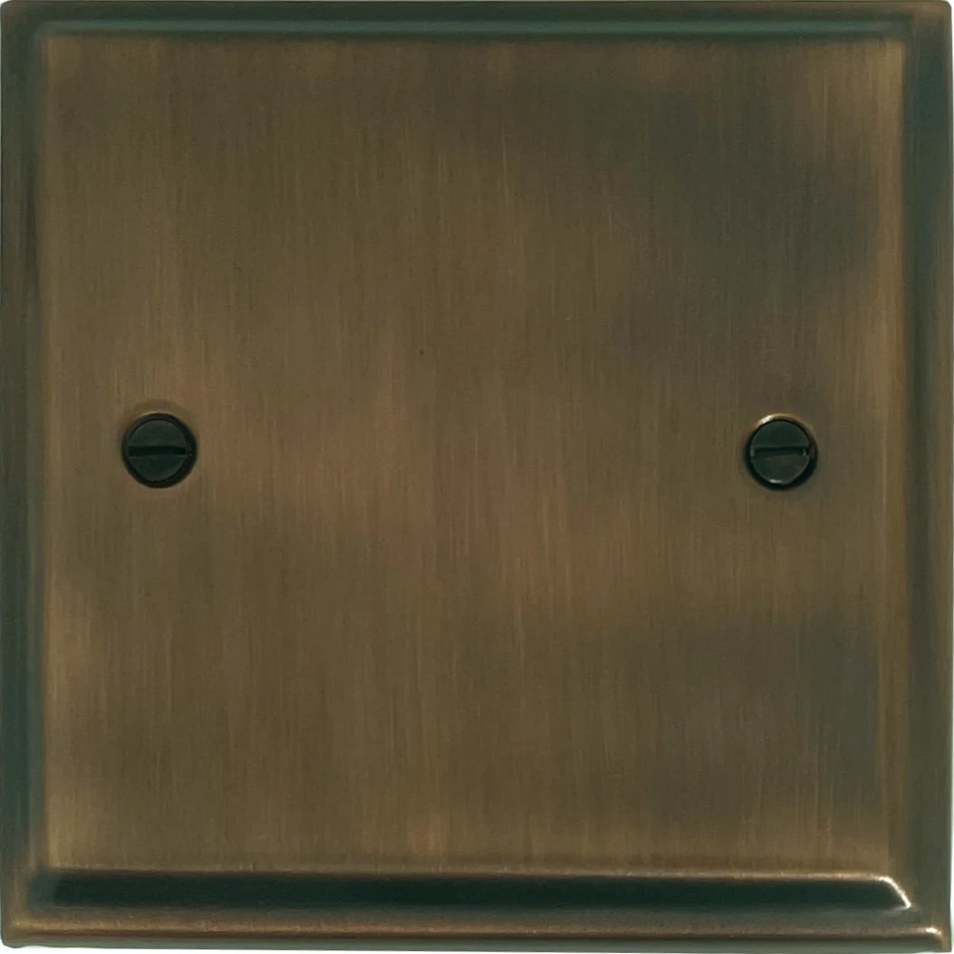 Deco Antique Brass 1 Gang Blank Plate